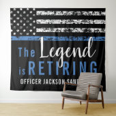 Pensioenuitkering van politie Thin Blue Line Ameri Wandkleed (In Situ (horizontaal))