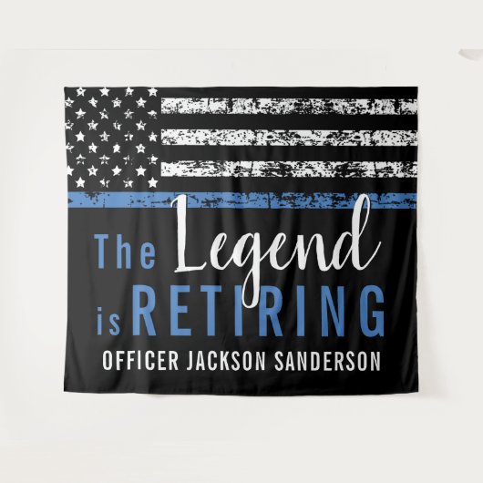 Pensioenuitkering van politie Thin Blue Line Ameri Wandkleed (Voorkant (horizontaal))