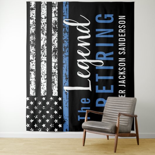 Pensioenuitkering van politie Thin Blue Line Ameri Wandkleed (In situ)