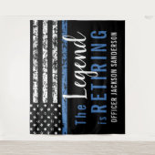 Pensioenuitkering van politie Thin Blue Line Ameri Wandkleed (Voorkant)