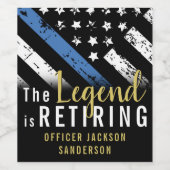 Pensioenuitkering van politie Thin Blue Line Ameri Wijn Etiket (Enkel label)