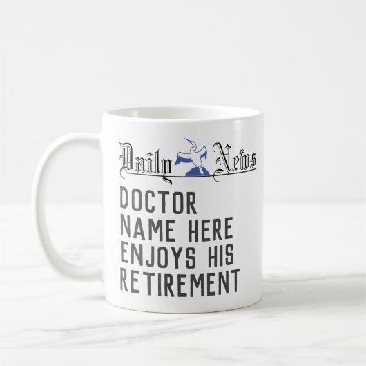 Pensioenuitkering voor een arts koffiemok (Links)