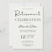 Pensioenuitnodiging Sjabloon Bewerkbaar Modern Par Kaart (Voorkant)