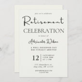 Pensioenuitnodiging Sjabloon Bewerkbaar Modern Par Kaart (Voorkant / Achterkant)