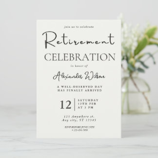 Pensioenuitnodiging Sjabloon Bewerkbaar Modern Par Kaart