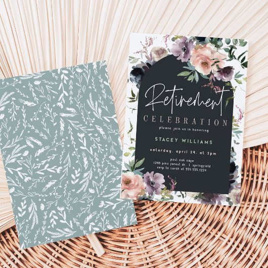 Pensioenuitnodiging voor vrouwen, bewerkbare Sjabl Kaart