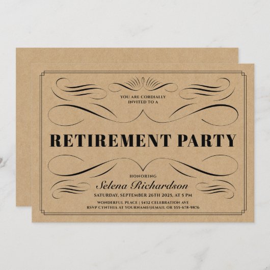 Pensioenuitvindingen -  Scrollwork Kaart (Voorkant / Achterkant)