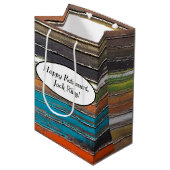 Pensioenverf op bijtend hout medium cadeauzakje (Voorkant Gekanteld)