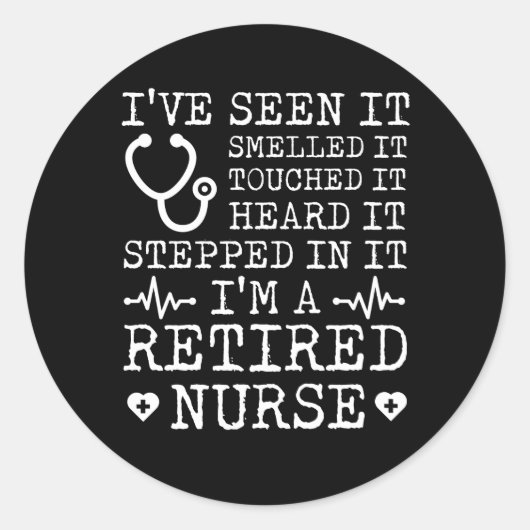 Pensioenverpleegster met gesmolten aanraking ronde sticker (Voorkant)