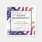 Pensioenviering Amerikaanse vlag achtergrond Servet (Voorkant)