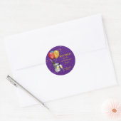 Pensioenviering Paars Ronde Sticker (Envelop)