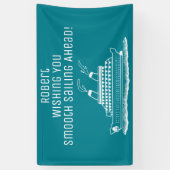 Pensioenvlot zeilende cruiseschepen spandoek (Verticaal)