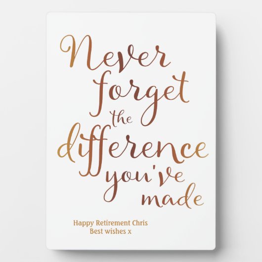 Pensioenwaardering Vergeet nooit Fotoplaat (voorkant)