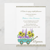 Pensioenwagen vol bloemen kaart (Voorkant / Achterkant)