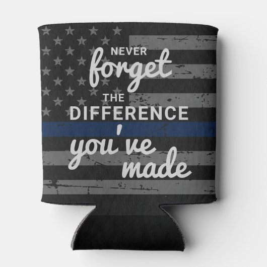 Pensioenwet politie met blauwe lijn C Blikjeskoeler (Achterkant)