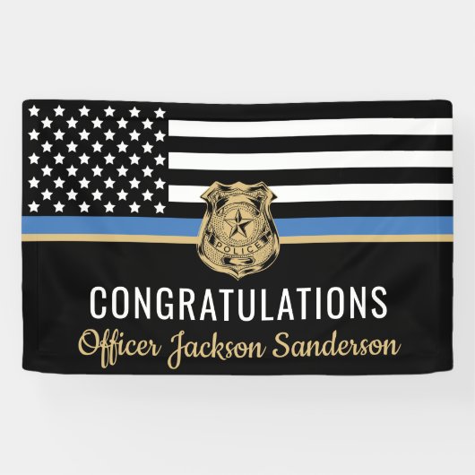 Pensioenwet politie toepassing blauwe lijn spandoek (Horizontaal)