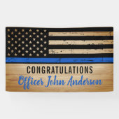 Pensioenwet politie toepassing blauwe lijn spandoek (Horizontaal)