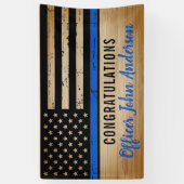 Pensioenwet politie toepassing blauwe lijn spandoek (Verticaal)