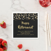 Pensioenzwarte gouden Confetti Streamers Servet (Insitu)