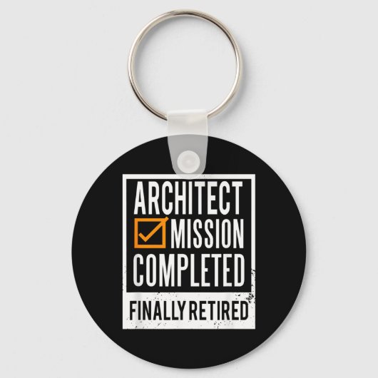Pension Gepensioneerd Architect Sleutelhanger (Voorkant)