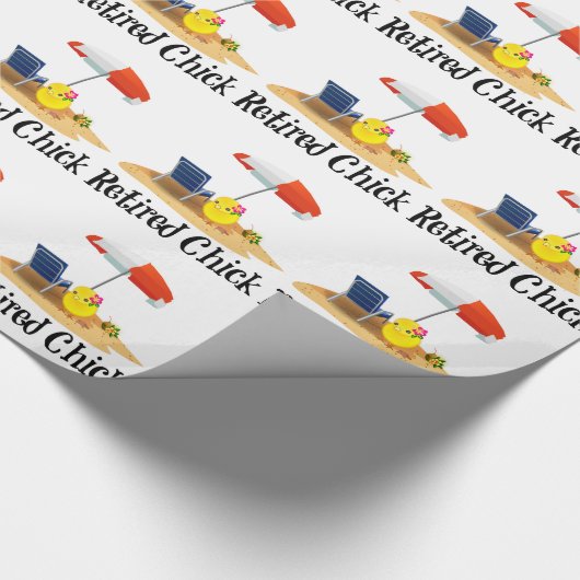 Pensionado kip op het strand cadeaupapier (Hoek)