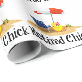 Pensionado kip op het strand cadeaupapier (Rol Hoek)