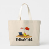 Pensionado Kuiken aan het Strand Grote Tote Bag (Achterkant)