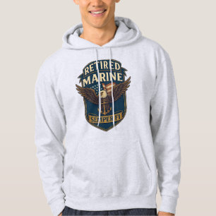 Pensionado Semper Fi-marinier over adelaar & vlag Hoodie