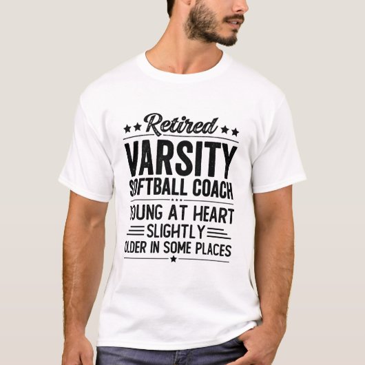 Pensionado Softbalcoach Schoolteam T-shirt (Voorkant)