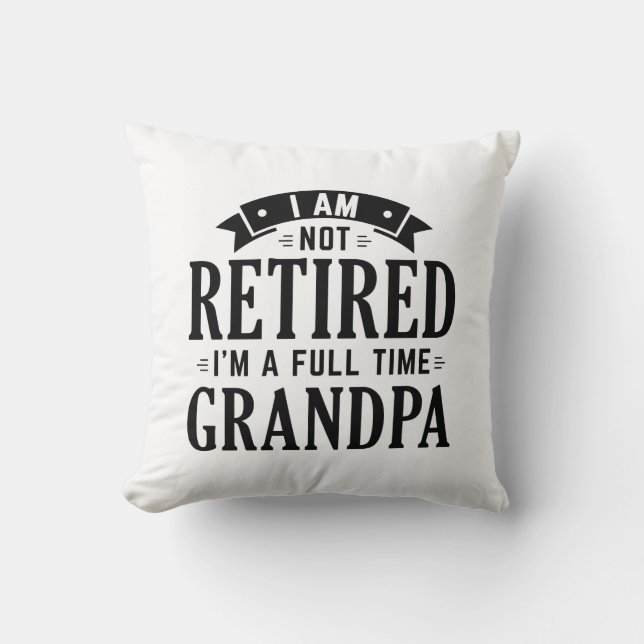 Pensionado Volledige Tijd Opa Kussen (Voorkant)