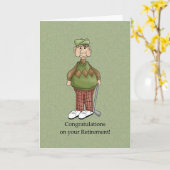 Pensionerende man - Humor Kaart (Gele Bloem)