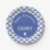 Pensionerende Tandarts Tand Patterned Pensioen Par Papieren Bordje (Voorkant)