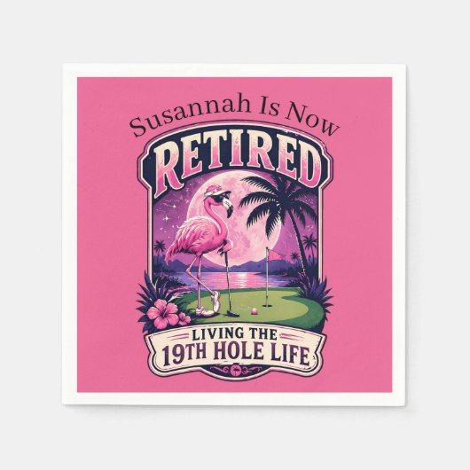 Pensionering 19e Hole Golf Pensioenfeest Servet (Voorkant)