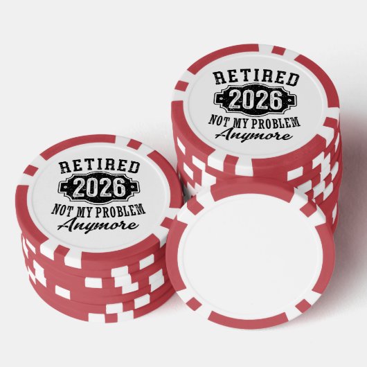 Pensionering 2026 Niet Mijn Probleem Meer Leuk Poker Chips (Opstapeling)