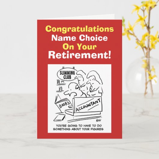 Pensionering accountant kaart (Gele Bloem)