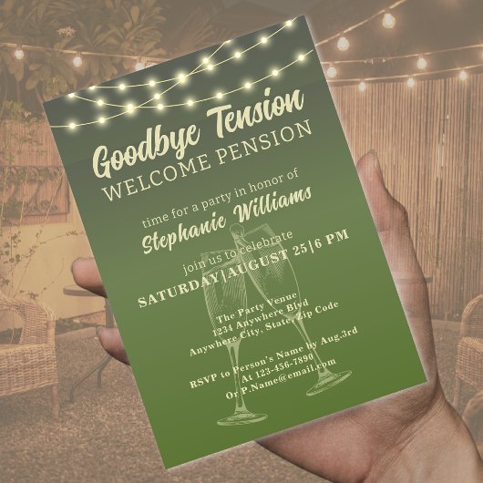 Pensionering Afscheid Spanning Zomer Achtertuin Fe Kaart