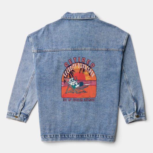 pensionering beveiligingstaart in ruste denim jacket (Achterkant)
