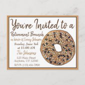 Pensionering Breakfast Brunch Alles Bagel Uitnodiging Briefkaart (Voorkant)