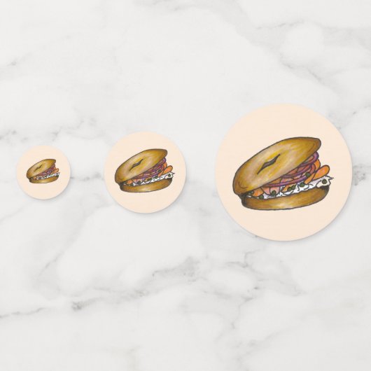 Pensionering Breakfast Brunch Bagel Lox Capers Oni Confetti (Achterkanten)