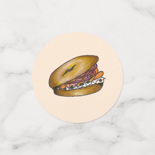 Pensionering Breakfast Brunch Bagel Lox Capers Oni Confetti (Kleine voorkant)