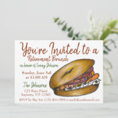 Pensionering Breakfast Brunch Bagel Lox Capers Oni Kaart (Staand voorkant)