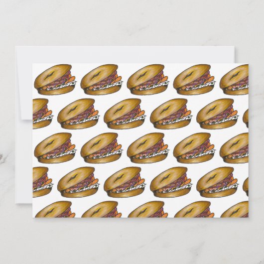 Pensionering Breakfast Brunch Bagel Lox Capers Oni Kaart (Achterkant)