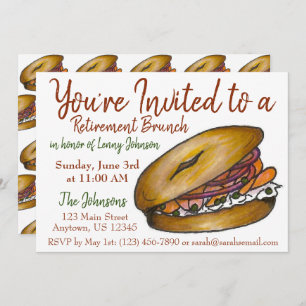 Pensionering Breakfast Brunch Bagel Lox Capers Oni Kaart