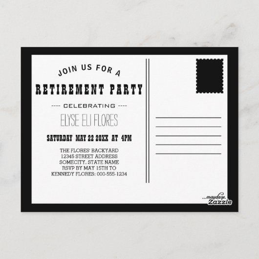 pensionering briefkaart (Achterkant)