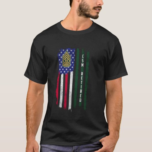 Pensionering E-9 Command Sergeant Major CSM rang A T-shirt (Voorkant)