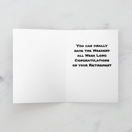 **PENSIONERING-EEN CONTINU WEEKEND!** KAART (Binnen)