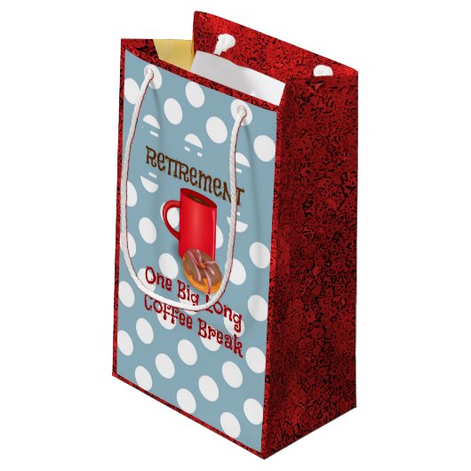 Pensionering - Een grote, lange koffiepauze Klein Cadeauzakje (Achterkant Gekanteld)