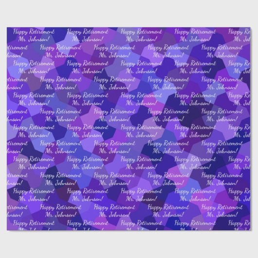 Pensionering Elke tekst Voeg uw woorden Paarse cad Cadeaupapier (Vlak)