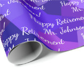 Pensionering Elke tekst Voeg uw woorden Paarse cad Cadeaupapier (Rol Hoek)