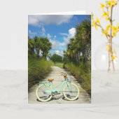 Pensionering - fiets- en palmbomen Solivita Florid Kaart (Gele Bloem)